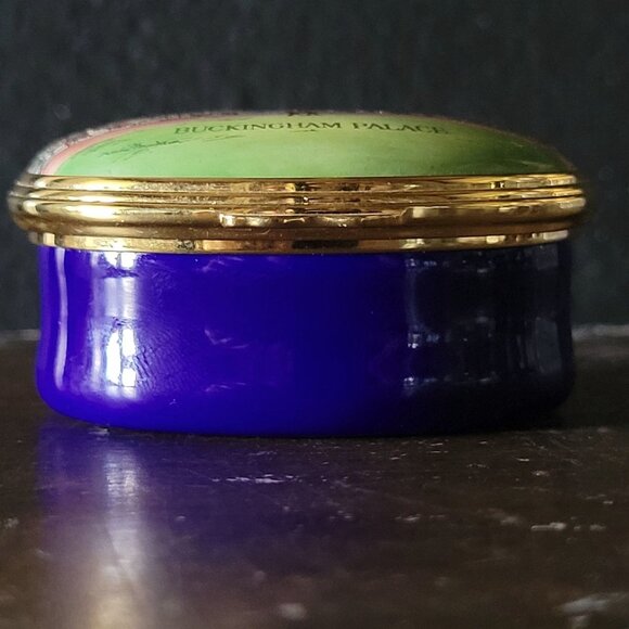 Vintage Halcyon Days Enamels Buckingham Palace View from Birdcage Walk Pill Box - Picture 5 of 9